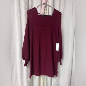 Red dress boutique size small balloon sleeve